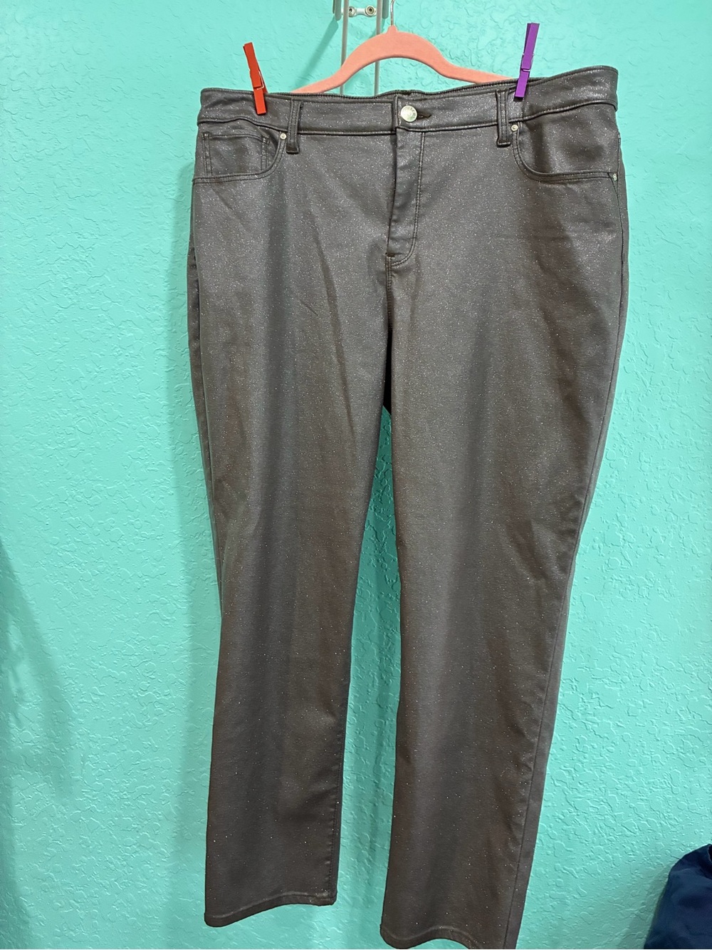 Chico's Sparkle Jeans 3 women’s 16 glitter bling ankle pants holidays glam
